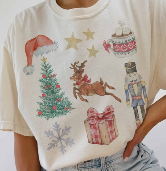 Vintage Christmas Collage Tee