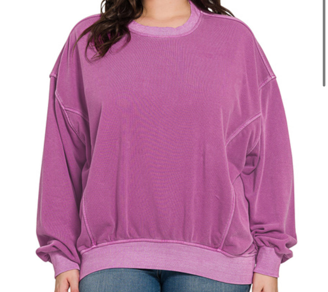 Plus Size Berry Plum Pullover