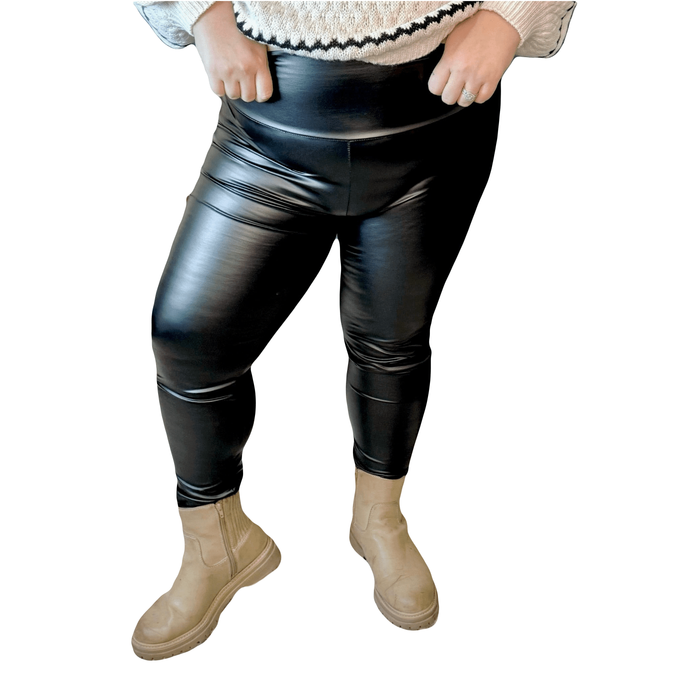 Plus Size Leather Leggings